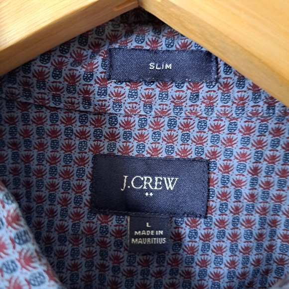 J crew | Blue and red pineapple print dress shirt slim fit - Picture 3 of 11